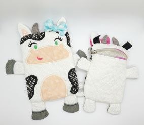In The Hoop Cow Zipper Bag | Machine Embroidery Designs by JuJu