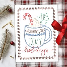 Christmas Greeting Cards 20 | Machine Embroidery Designs by JuJu