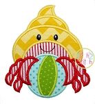 Crab Beach Ball Applique | Machine Embroidery Designs by JuJu