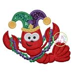 Crawfish Mardi Gras Applique | Machine Embroidery Designs by JuJu