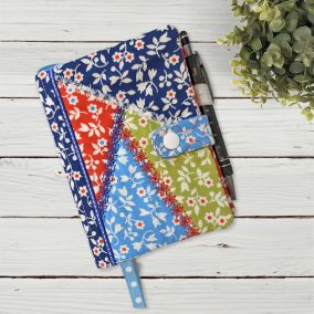ITH Crazy Patch Snap Tab Small Notebook Cover | Machine Embroidery Designs by JuJu