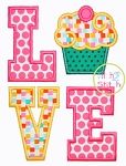 Cupcake LOVE Applique | Machine Embroidery Designs by JuJu