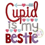 Cupid Is My Bestie Embroidery | Machine Embroidery Designs by JuJu