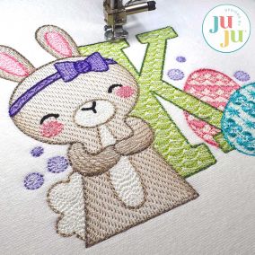 Blocky Easter Alphabet Embroidery Set | Machine Embroidery Designs by JuJu