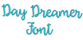 Daydreamer Embroidery Script Font Machine Embroidery Designs by JuJu