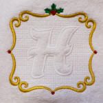 Elegant Christmas Embossed Monogram Alphabet Machine Embroidery Designs by JuJu