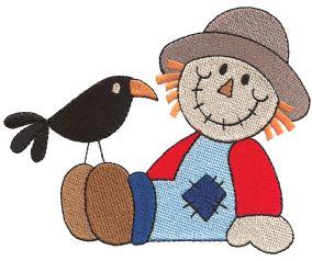 Cute Scarecrows Filled Machine Embroidery Designs by JuJu