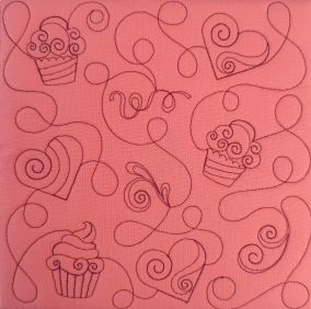 Cupcakes Heart Quilting Backdrops Design | Machine Embroidery Designs by JuJu