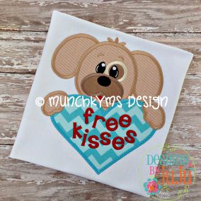 Puppy Heart Free Kisses | Machine Embroidery Designs by JuJu