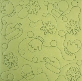 Santa Hats Mittens Snowflakes Quilting Backdrops Design | Machine Embroidery Designs by JuJu