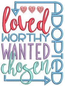 Adoption Word Art 2 Machine Embroidery Designs by JuJu