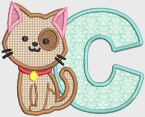 Animal Alphabet Applique Digital Embroidery Machine Designs by JuJu