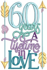 Anniversary Word Art Machine Embroidery Designs by JuJu
