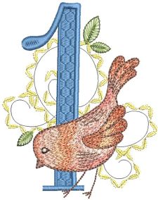 Beautiful Birds Numbers | Machine Embroidery Designs by JuJu