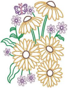 Blooming Flowers 2 Digital Embroidery Designs by JuJu