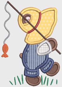 Bonnet Bears Boys Applique Machine Embroidery Designs by JuJu 