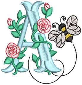 Busy Bee Monogram | Machine Embroidery Designs by JuJu