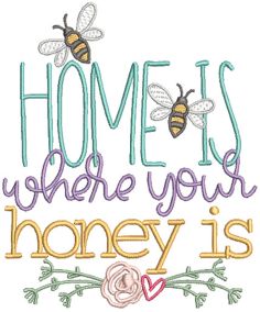 Busy Bees Word Art 2 | Machine Embroidery Designs by JuJu