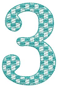 Checkers Numbers | Machine Embroidery Designs by JuJu	                      
                            