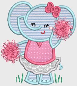 Cheerleader Animals Applique Machine Embroidery Designs by JuJu 