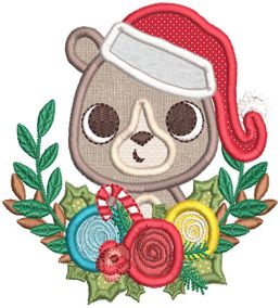 Christmas Animal Laurels | Machine Embroidery Designs by JuJu