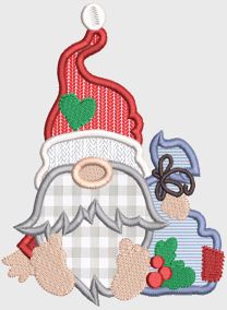 Christmas Gnomes Applique 3 Digital Embroidery Designs by JuJu
