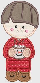 Christmas Pajama Kids Applique Machine Embroidery Designs by JuJu 