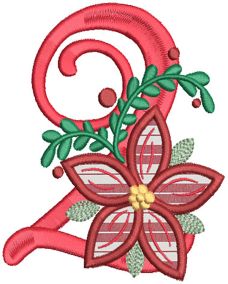 Christmas Poinsettia Numbers | Machine Embroidery Designs by JuJu