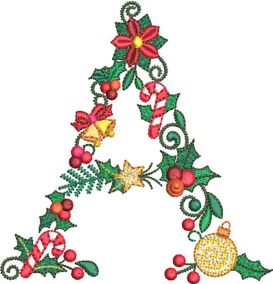                                 Clara Christmas Embroidery Design Monogram | Designs by JuJu
                            