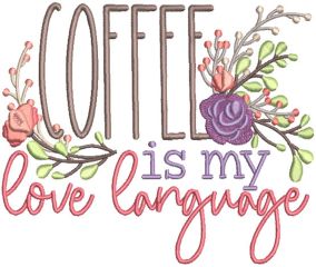 Coffee Date Word Art 2 | Machine Embroidery Designs by JuJu