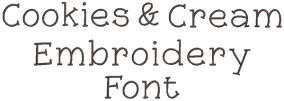 Cookies and Cream Font Digital Embroidery Machine Designs by JuJu