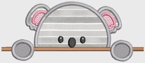 Cute Peeker Animals 1 Applique Machine Embroidery Designs by JuJu 