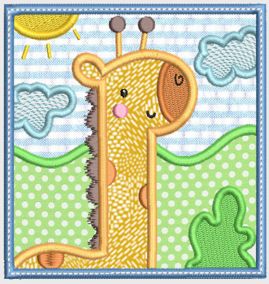 Cute Animal Squares 1 Digital Embroidery Designs by JuJu