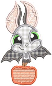 Cute Bats Halloween Applique Machine Embroidery Designs by JuJu 