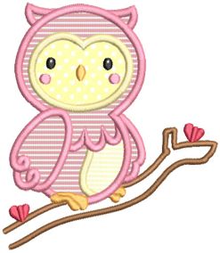 Cute Owls Applique Machine Embroidery Designs by JuJu 
