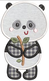 Cute Pandas Applique Machine Embroidery Designs by JuJu 
