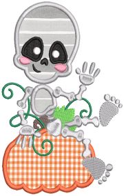 Cute Skeletons Halloween Machine Embroidery Designs by JuJu