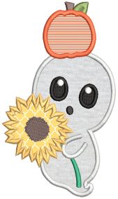 Cute Spooky Ghosts Applique Machine Embroidery Designs by JuJu 