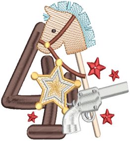 Cute Western Numbers Digital Embroidery Machine Designs by JuJu