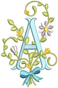 Daisy Bloom Monogram | Machine Embroidery Designs by JuJu