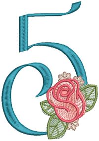 Delicate Rosebud Numbers | Machine Embroidery Designs by JuJu