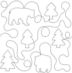 Bears and Trees End-to-End Quilting | Machine Embroidery Designs by JuJu