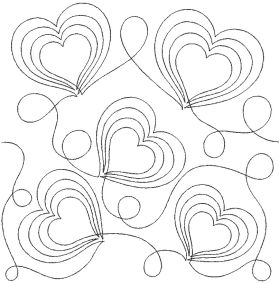 Echoing Hearts End-to-End Quilting Design | Machine Embroidery Designs by JuJu