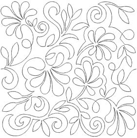 Feather Fan And Leaves End-to-End Quilting Design | Machine Embroidery Designs by JuJu	