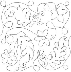 Flowers Feathers Swirls 3 End-to-End Quilting | Machine Embroidery Designs by JuJu