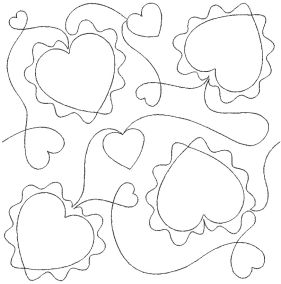 Frilly Hearts End-to-End Quilting Design | Machine Embroidery Designs by JuJu