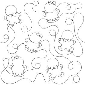 Gingerbread End-to-End Quilting Design | Machine Embroidery Designs by JuJu