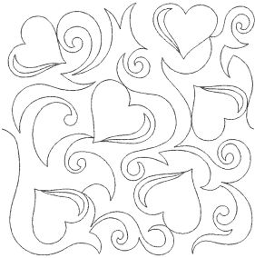 Hearts and Curls End-to-End Quilting | Machine Embroidery Designs by JuJu