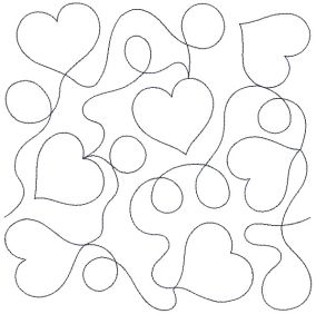 Hearts and Loops End-to-End Quilting Embroidery Design | Machine Embroidery Designs by JuJu