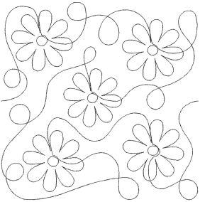 Large Symmetrical Daisies End-to-End Quilting Design | Machine Embroidery Designs by JuJu